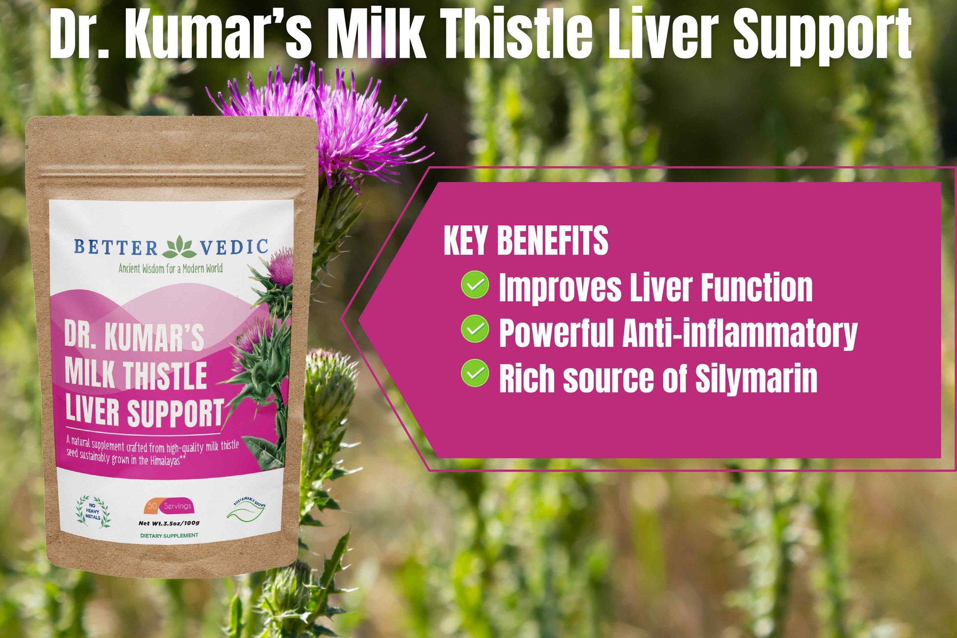 Key benefits of Dr. Kumar's Milk Thistle Liver Support