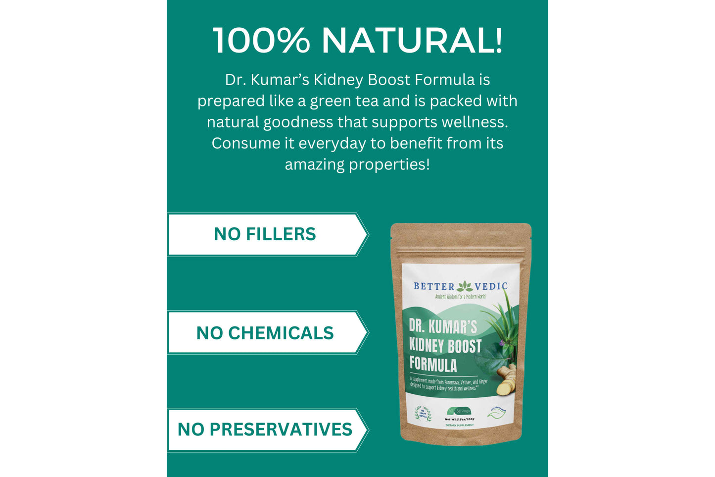 Kidney Boost Formula is 100% natural